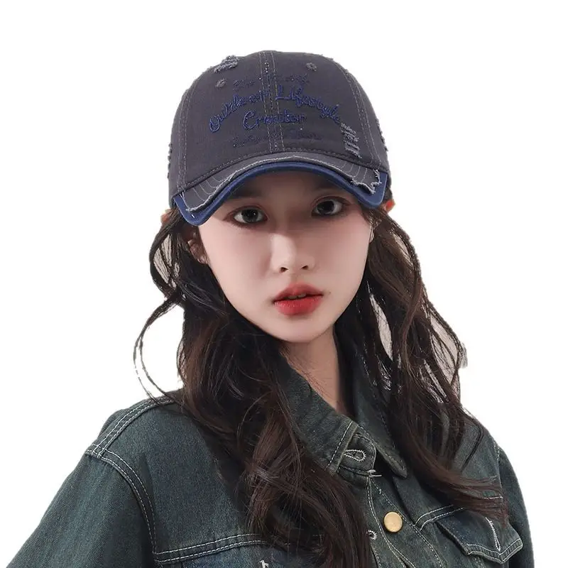 Korean Style Hole Soft Top Baseball Cap for Men Women