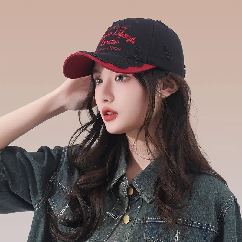 Korean Style Hole Soft Top Baseball Cap for Men Women — feature 16