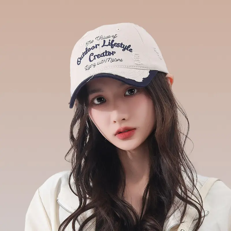 Korean Style Hole Soft Top Baseball Cap for Men Women — feature 6