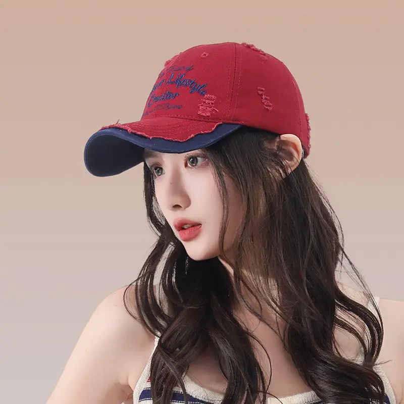 Korean Style Hole Soft Top Baseball Cap for Men Women
