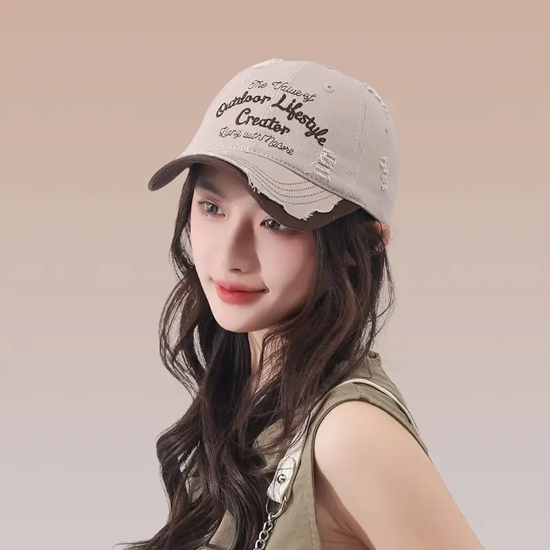 Korean Style Hole Soft Top Baseball Cap for Men Women