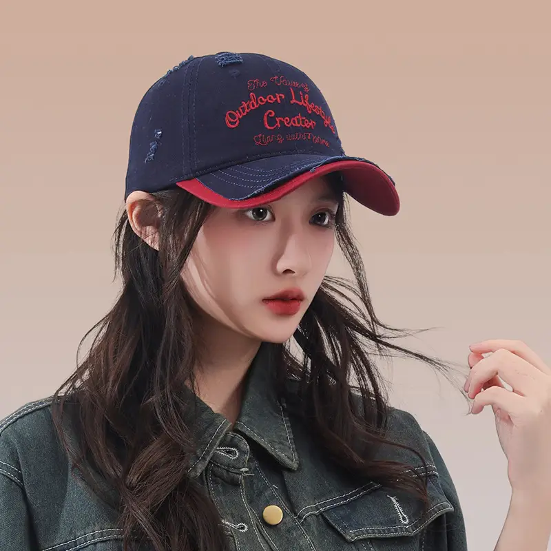 Korean Style Hole Soft Top Baseball Cap for Men Women