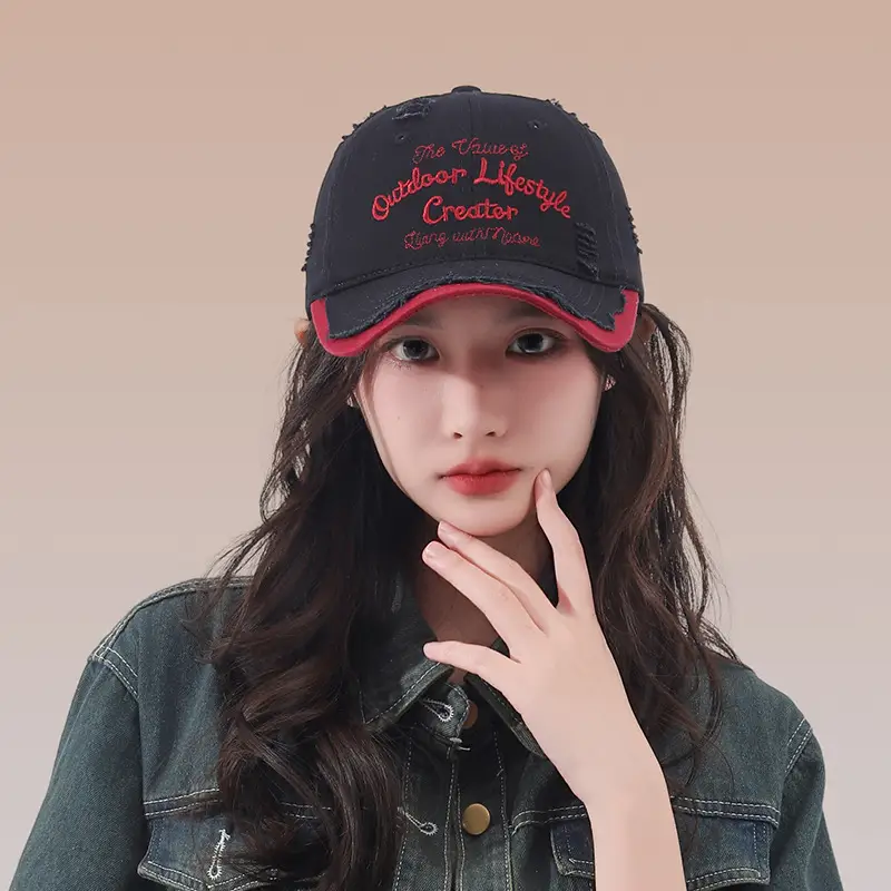 Korean Style Hole Soft Top Baseball Cap for Men Women