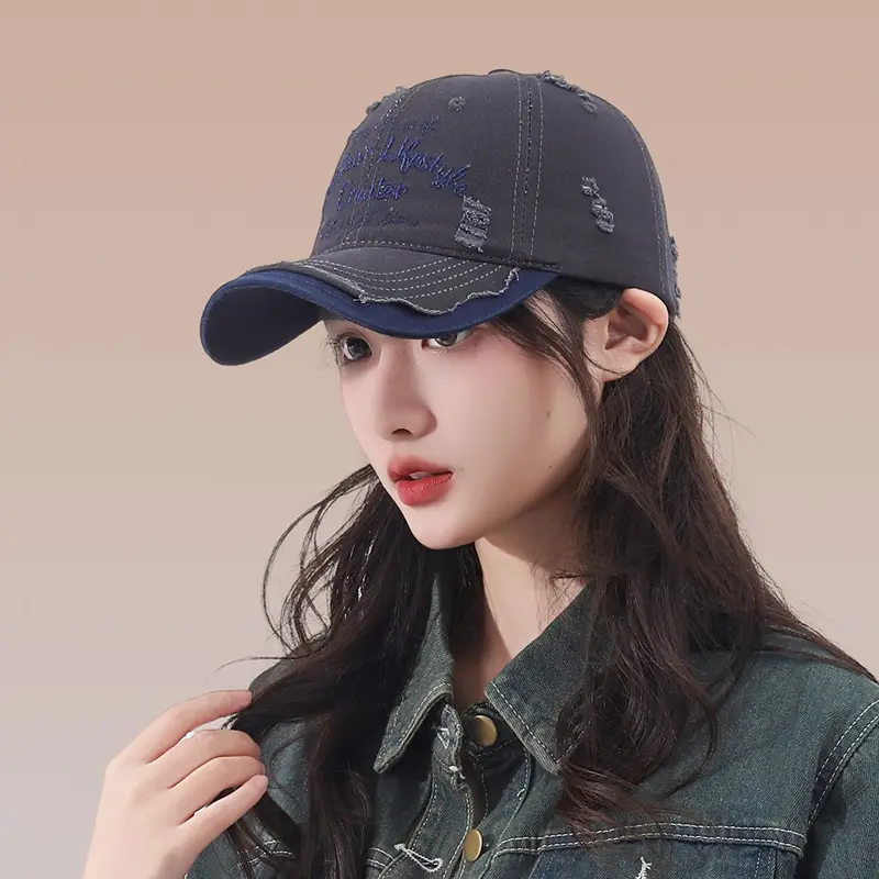 Korean Style Hole Soft Top Baseball Cap for Men Women