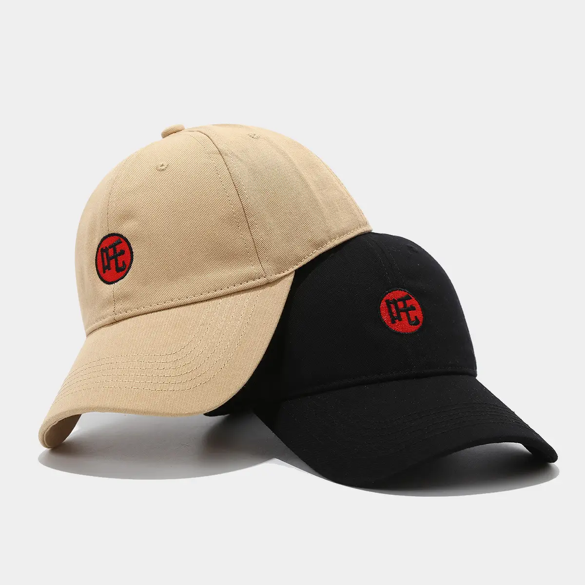 Men Logo Baseball Cap Beige Red Embroidery - Image 7