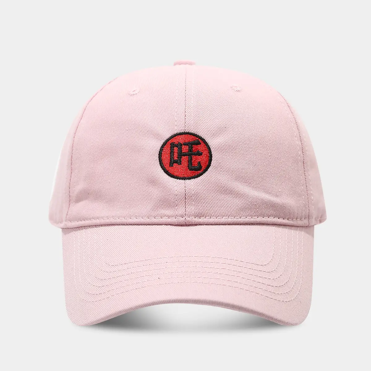 Men Logo Baseball Cap Beige Red Embroidery - Image 3