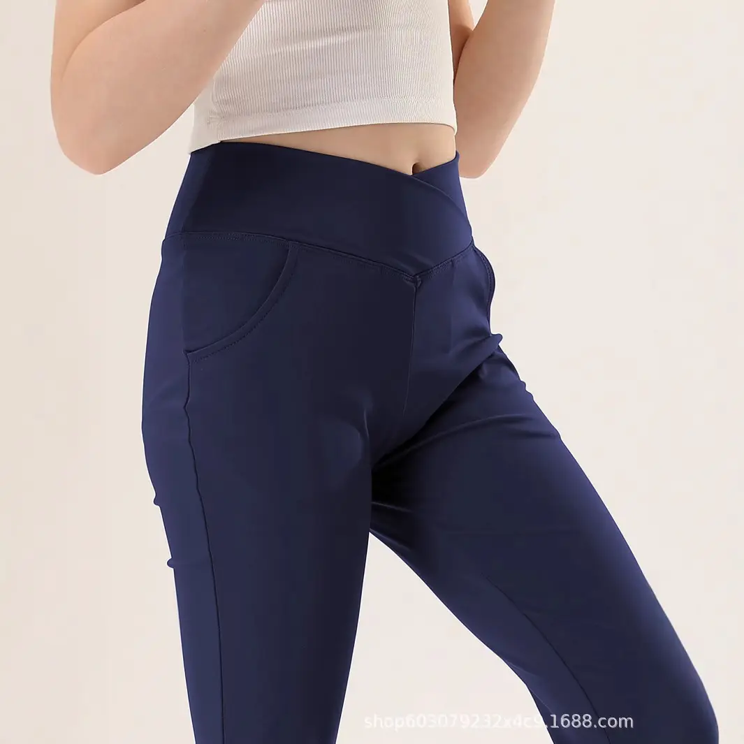 Girls V-Neck Flared Yoga Pants High Waist Sports Leggings Brown — feature 14