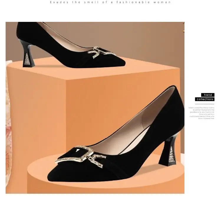 2026 Spring and Autumn New Design Niche Rhinestone Pointed Toe Stiletto Pumps Slimming Shallow High Heels Women's Dress Shoes — feature 12