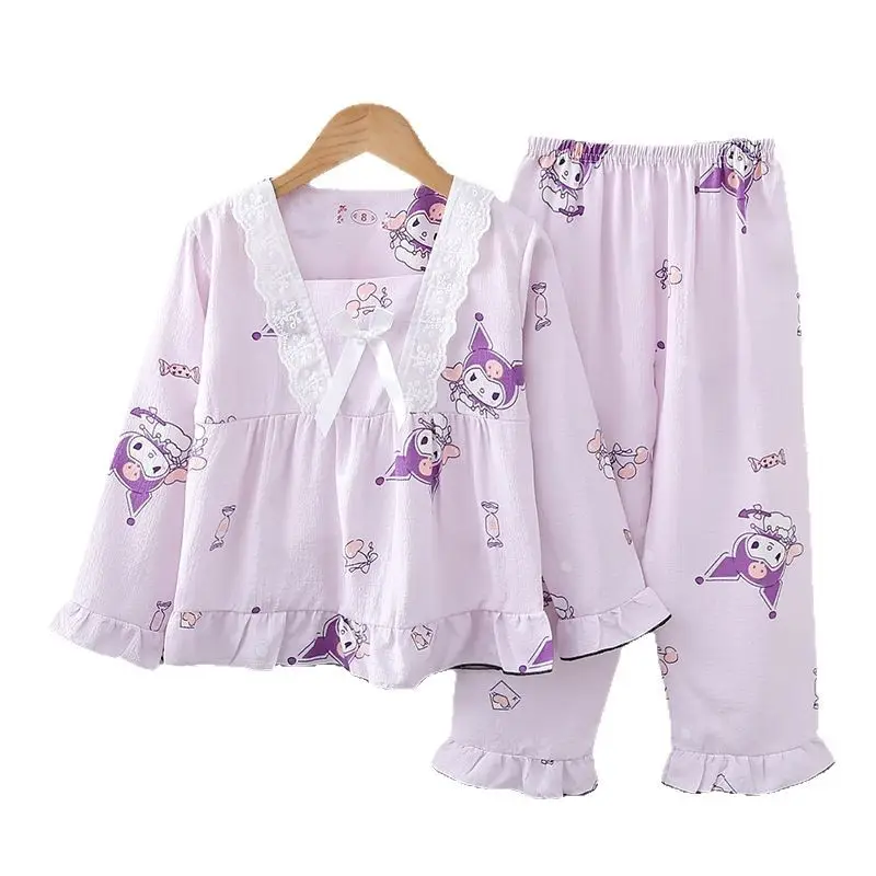Girls Bubble Cotton Pajamas Long Sleeve Cartoon Spring Autumn - Image 17