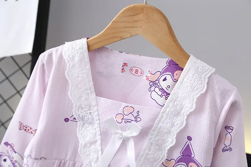 Girls Bubble Cotton Pajamas Long Sleeve Cartoon Spring Autumn — feature 15