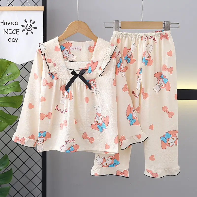 Girls Bubble Cotton Pajamas Long Sleeve Cartoon Spring Autumn — feature 29