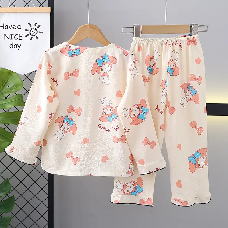 Girls Bubble Cotton Pajamas Long Sleeve Cartoon Spring Autumn — feature 3
