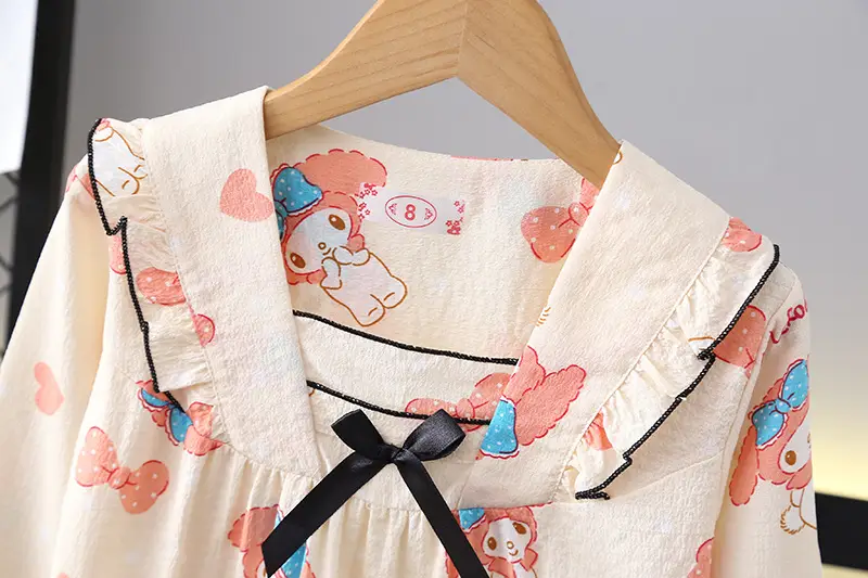Girls Bubble Cotton Pajamas Long Sleeve Cartoon Spring Autumn — feature 6