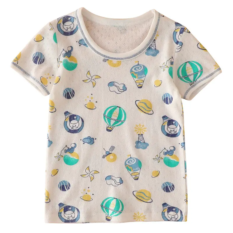 Cotton Boys T-Shirt Mesh Breathable Summer Baby Top - Image 7