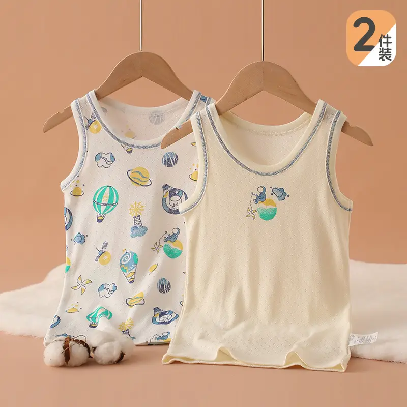 Cotton Boys T-Shirt Mesh Breathable Summer Baby Top - Image 2