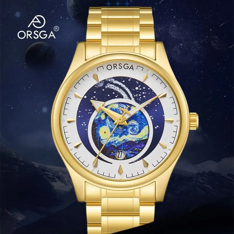 ORSGA Men's Starry Sky Watch with Luminous Dial
