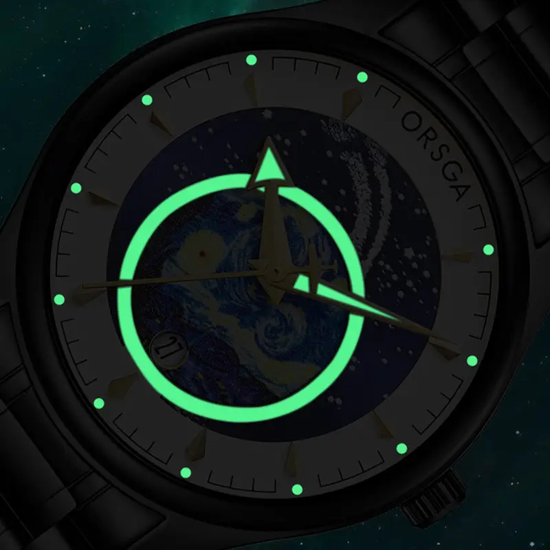 ORSGA Men's Starry Sky Watch with Luminous Dial
