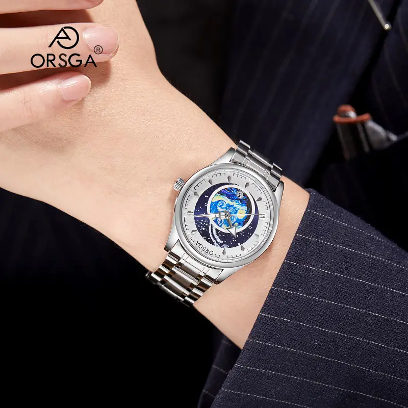 ORSGA Men's Starry Sky Watch with Luminous Dial