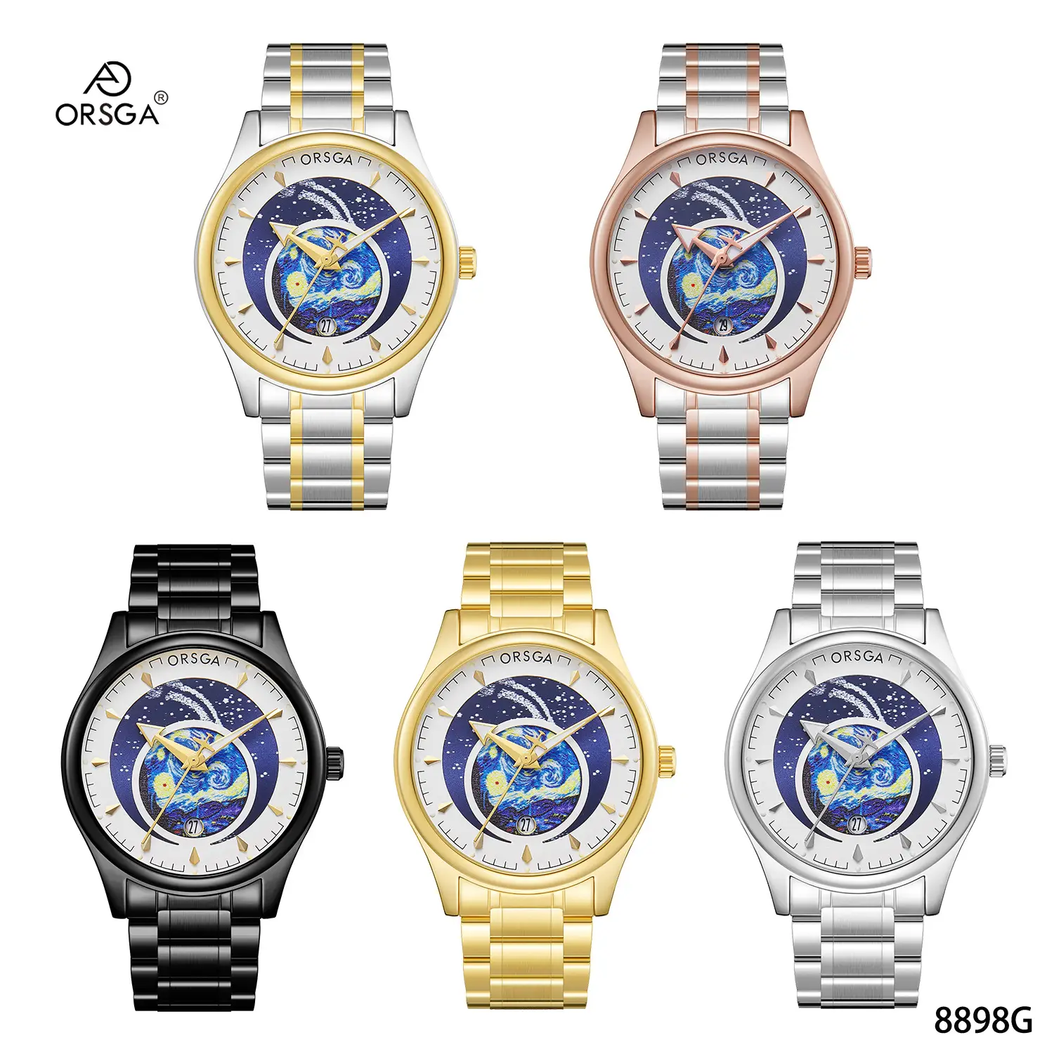 ORSGA Men's Starry Sky Watch with Luminous Dial
