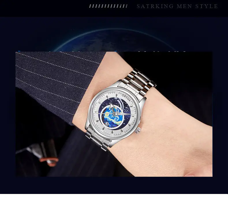 ORSGA Men's Starry Sky Watch with Luminous Dial — feature 14