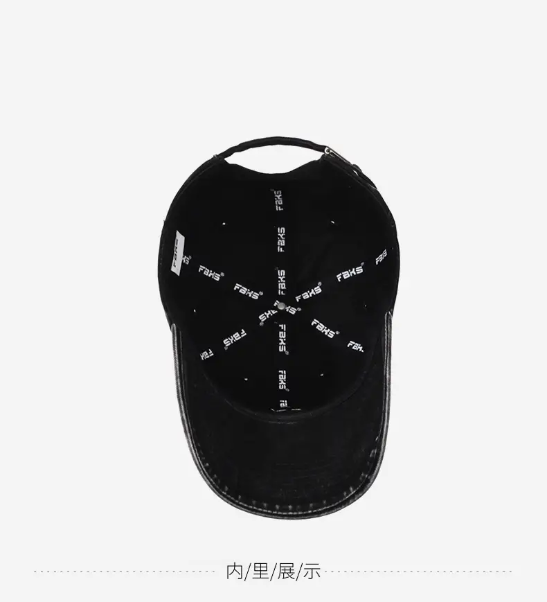 Black Distressed Letter Embroidered Cap for Men Women — feature 14