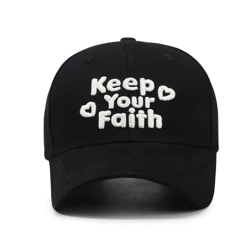 Black Korean Embroidered Baseball Cap for Men Women - Image 10