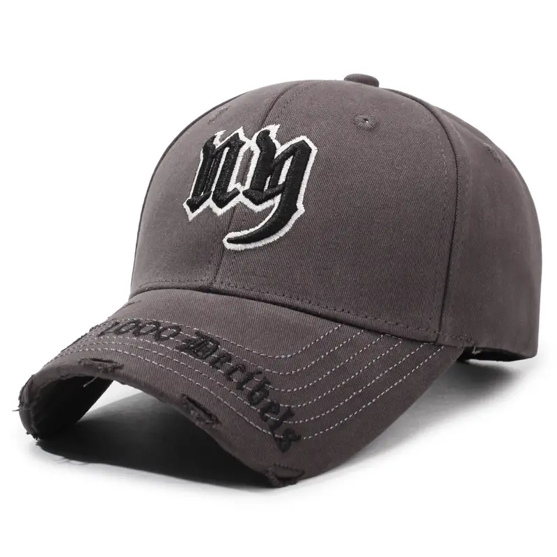Beige Embroidered Baseball Cap with Three-Letter Logo - Image 2