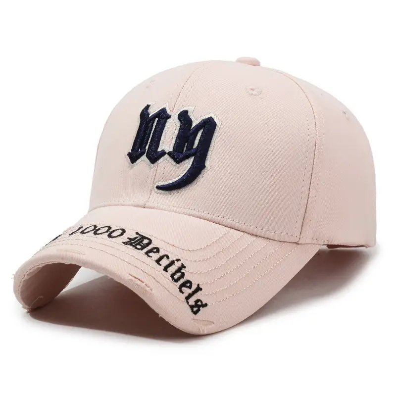 Beige Embroidered Baseball Cap with Three-Letter Logo - Image 5