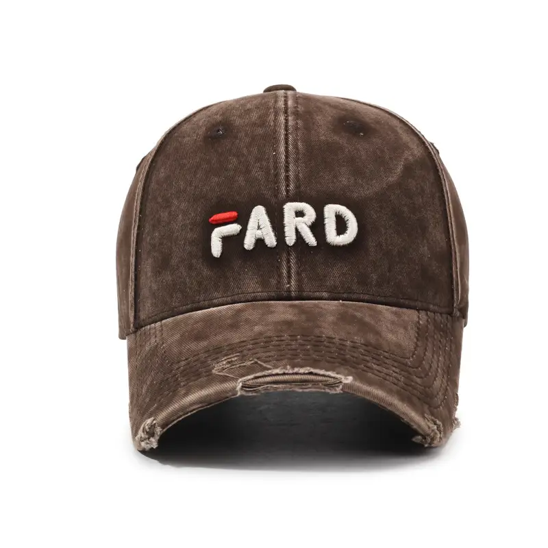 Brown Vintage Raked Soft Top Baseball Cap Women