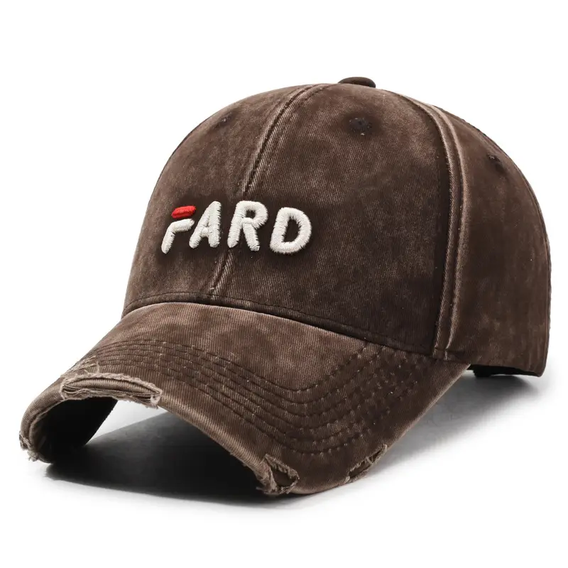 Brown Vintage Raked Soft Top Baseball Cap Women