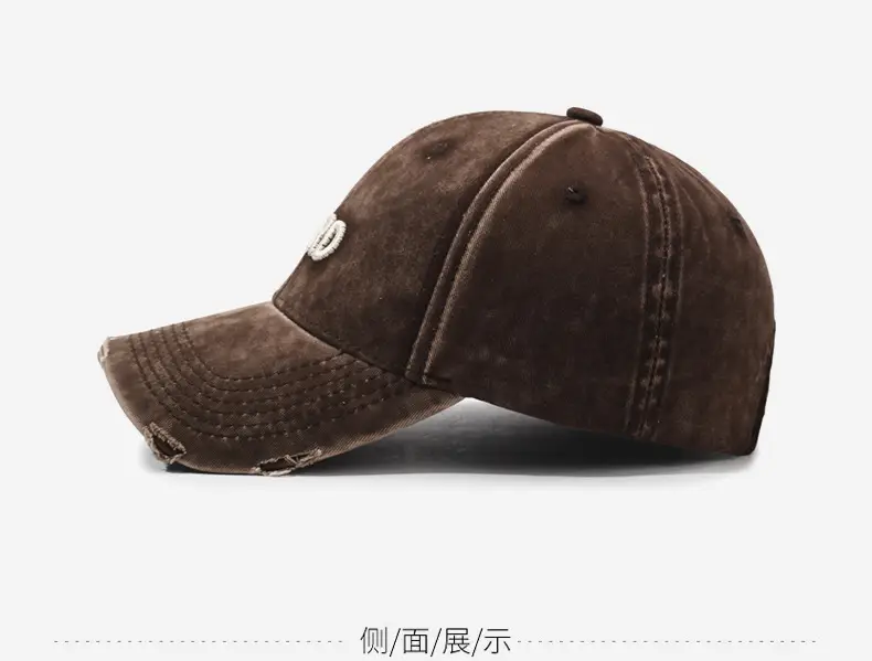 Brown Vintage Raked Soft Top Baseball Cap Women — feature 11