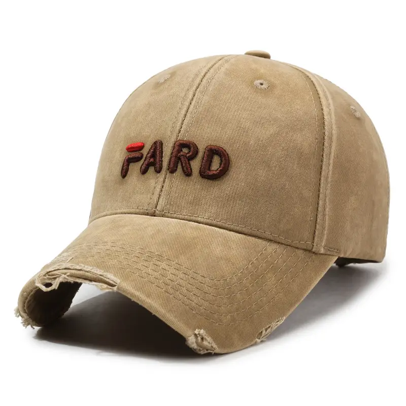 Brown Vintage Raked Soft Top Baseball Cap Women