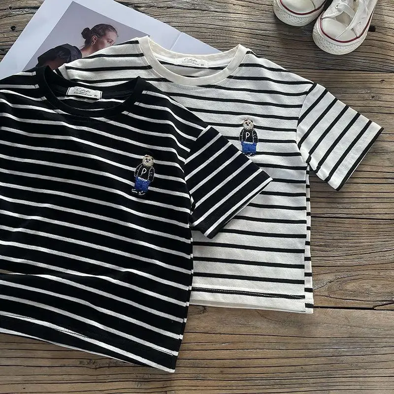 Boys Striped T-Shirt 23 New Short Sleeve Baby Summer Set — feature 11
