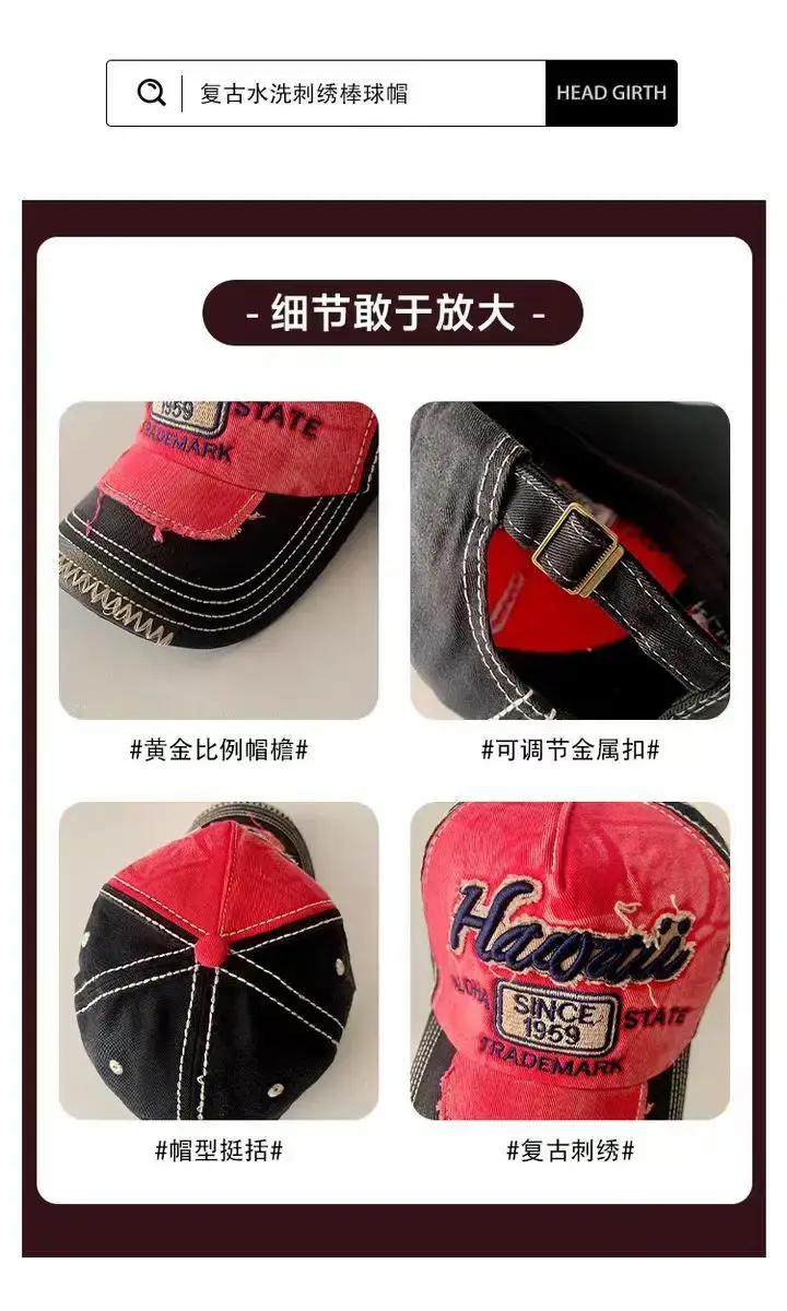 2025 Retro Baseball Cap Men Black Beige H1 Brand — feature 11