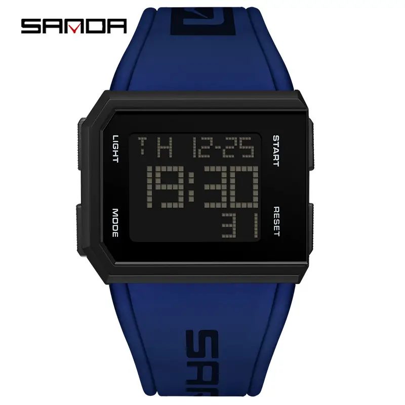 Sanda Waterproof Digital Watch Green Strap Men Women - Image 2