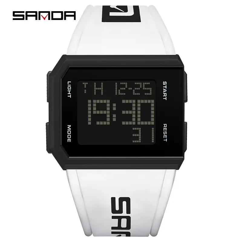 Sanda Waterproof Digital Watch Green Strap Men Women - Image 6