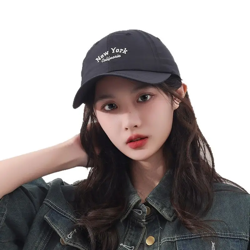 Women Baseball Cap with Embroidered Letter Sunshade - Image 12