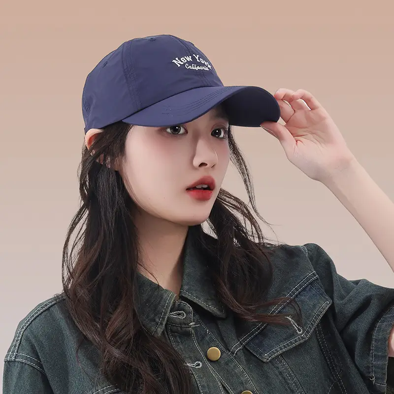 Women Baseball Cap with Embroidered Letter Sunshade - Image 2