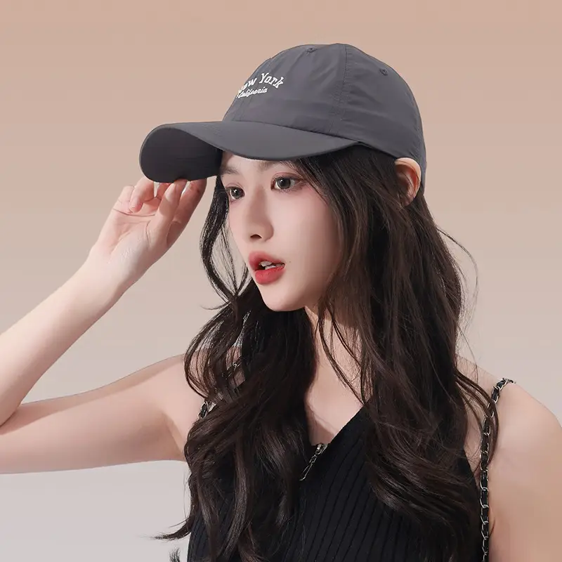 Women Baseball Cap with Embroidered Letter Sunshade - Image 3