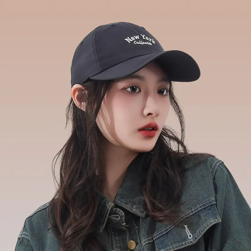 Women Baseball Cap with Embroidered Letter Sunshade - Image 7