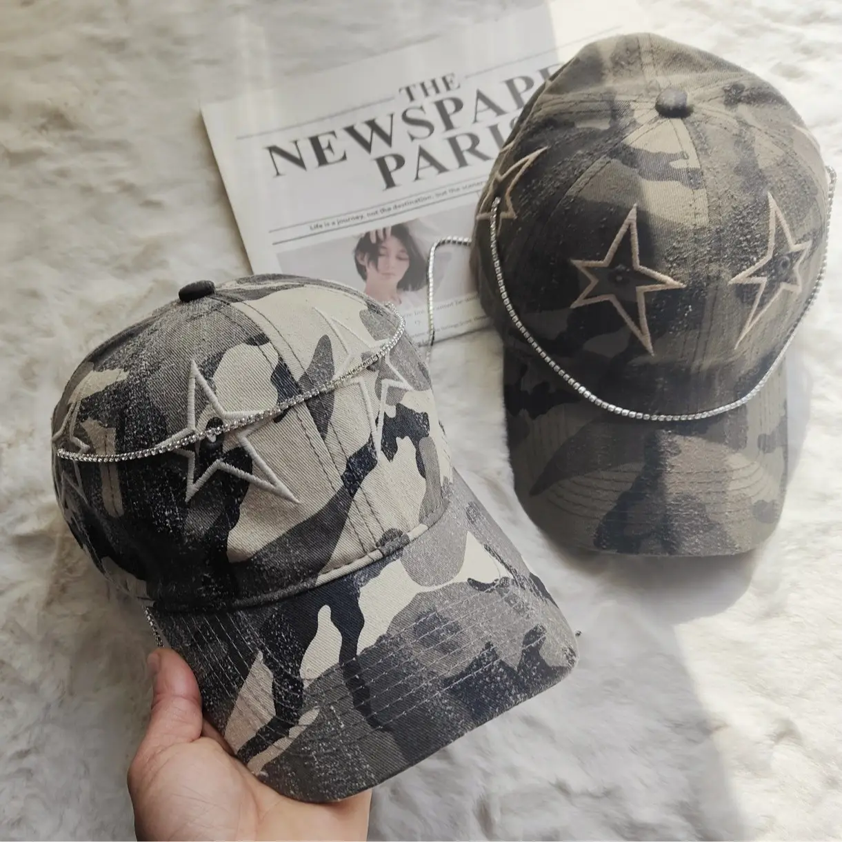 Korean Trendy Star Cap Women Army Green - Image 5