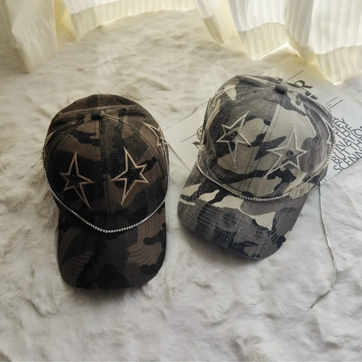 Korean Trendy Star Cap Women Army Green - Image 6