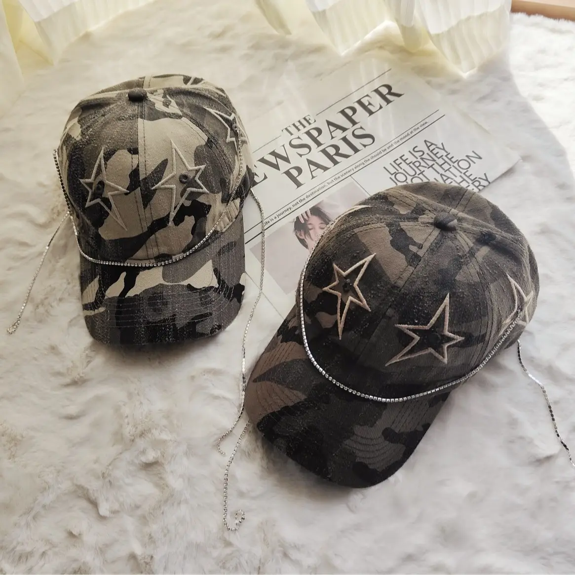 Korean Trendy Star Cap Women Army Green - Image 8