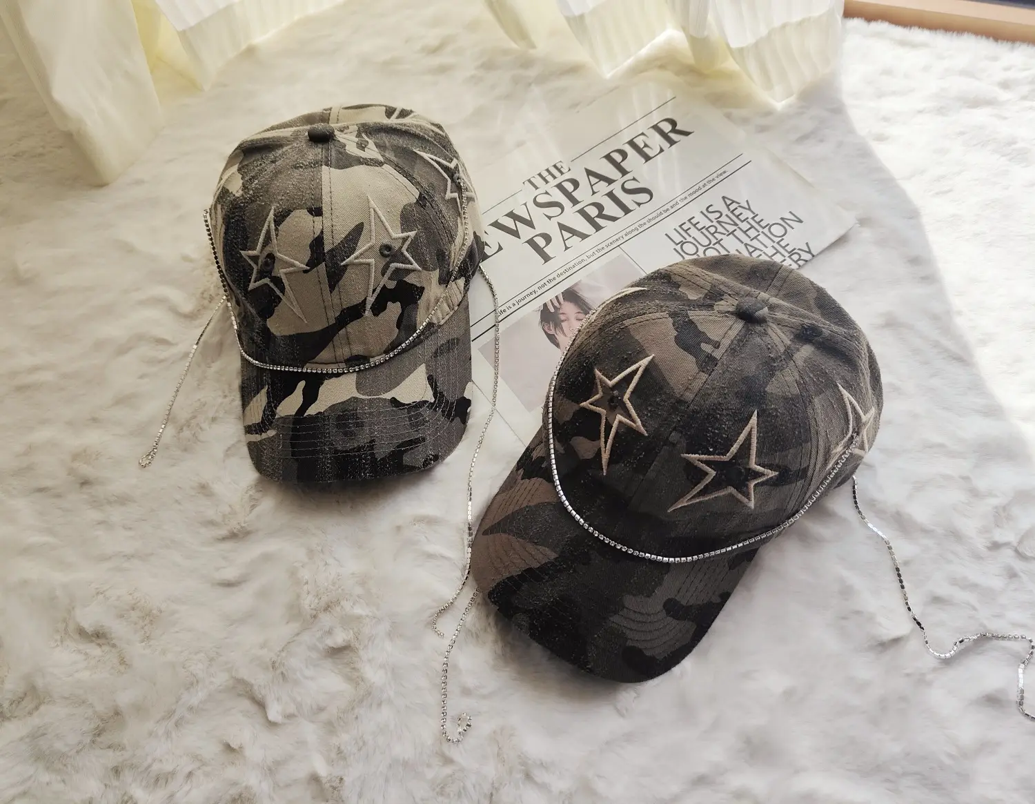 Korean Trendy Star Cap Women Army Green — feature 4