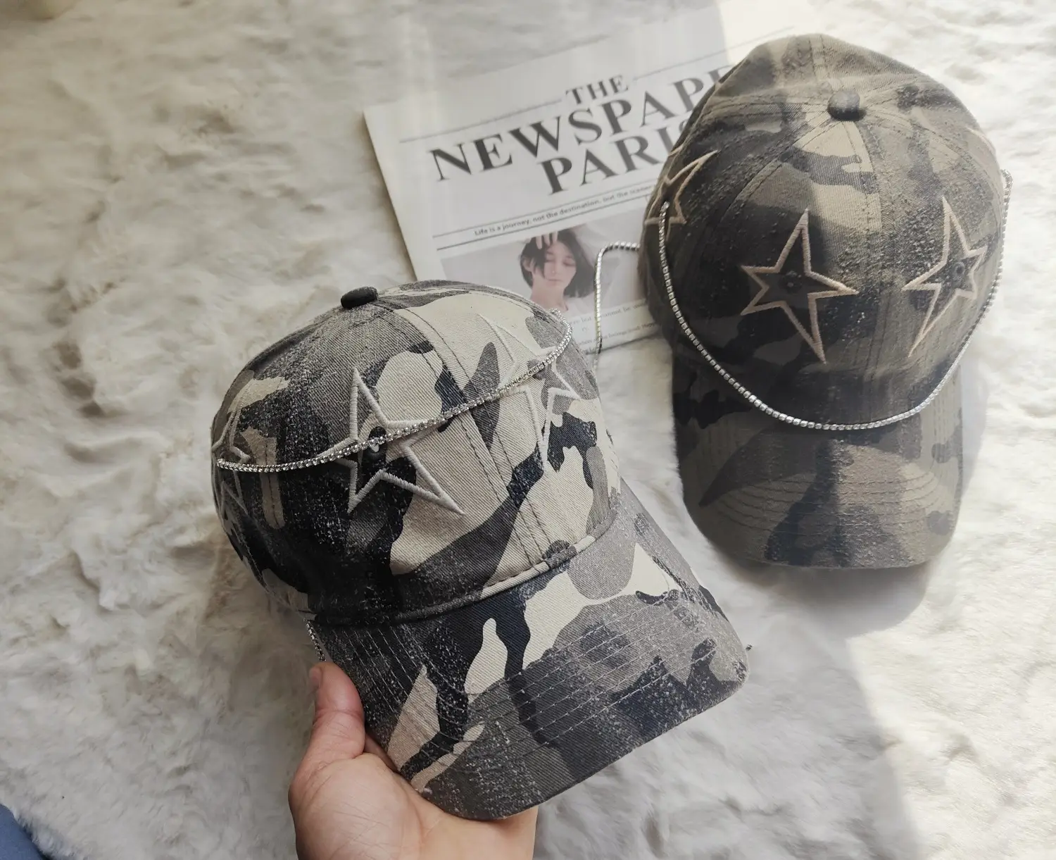 Korean Trendy Star Cap Women Army Green — feature 5