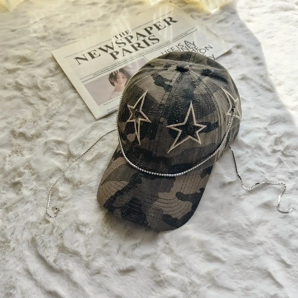 Korean Trendy Star Cap Women Army Green - Image 3