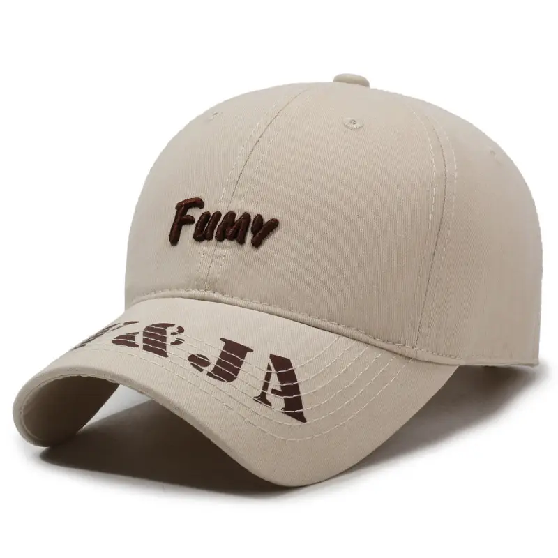 New Letter Embroidered Baseball Cap Brown