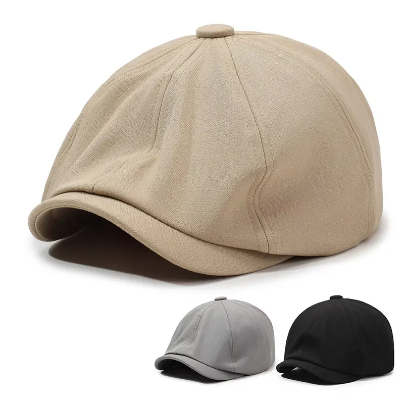 Gray Octagonal Cap for Men Women Casual Spring Summer - Image 4
