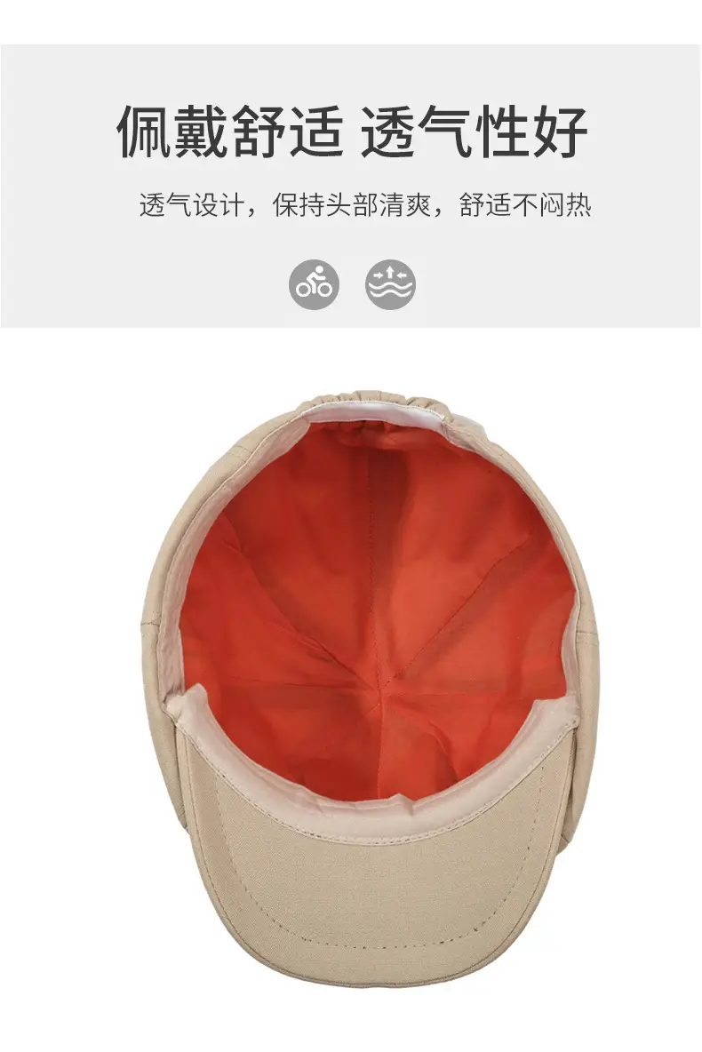 Gray Octagonal Cap for Men Women Casual Spring Summer — feature 5