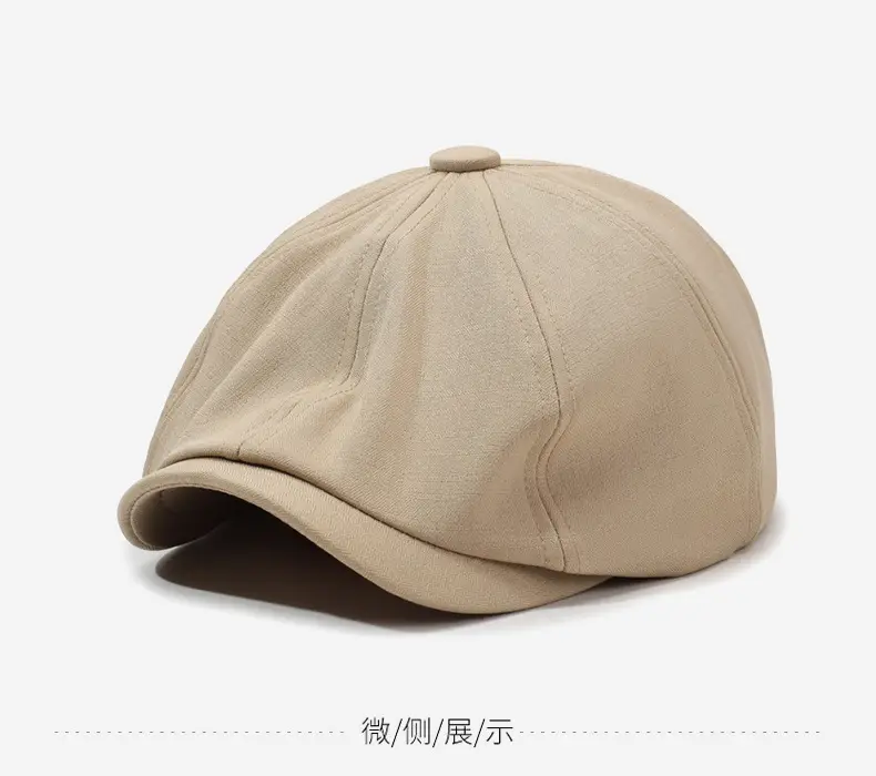 Gray Octagonal Cap for Men Women Casual Spring Summer — feature 9
